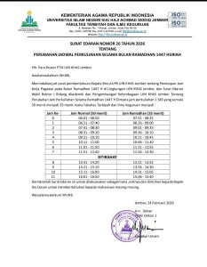 Informasi Teknis Perkuliahan di Bulan Ramadhan